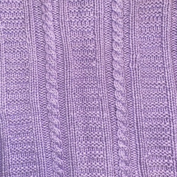 TSE Cashmere Cable Knit Purple Cardigan Sweater Size M Lightweight Button - Picture 7 of 12